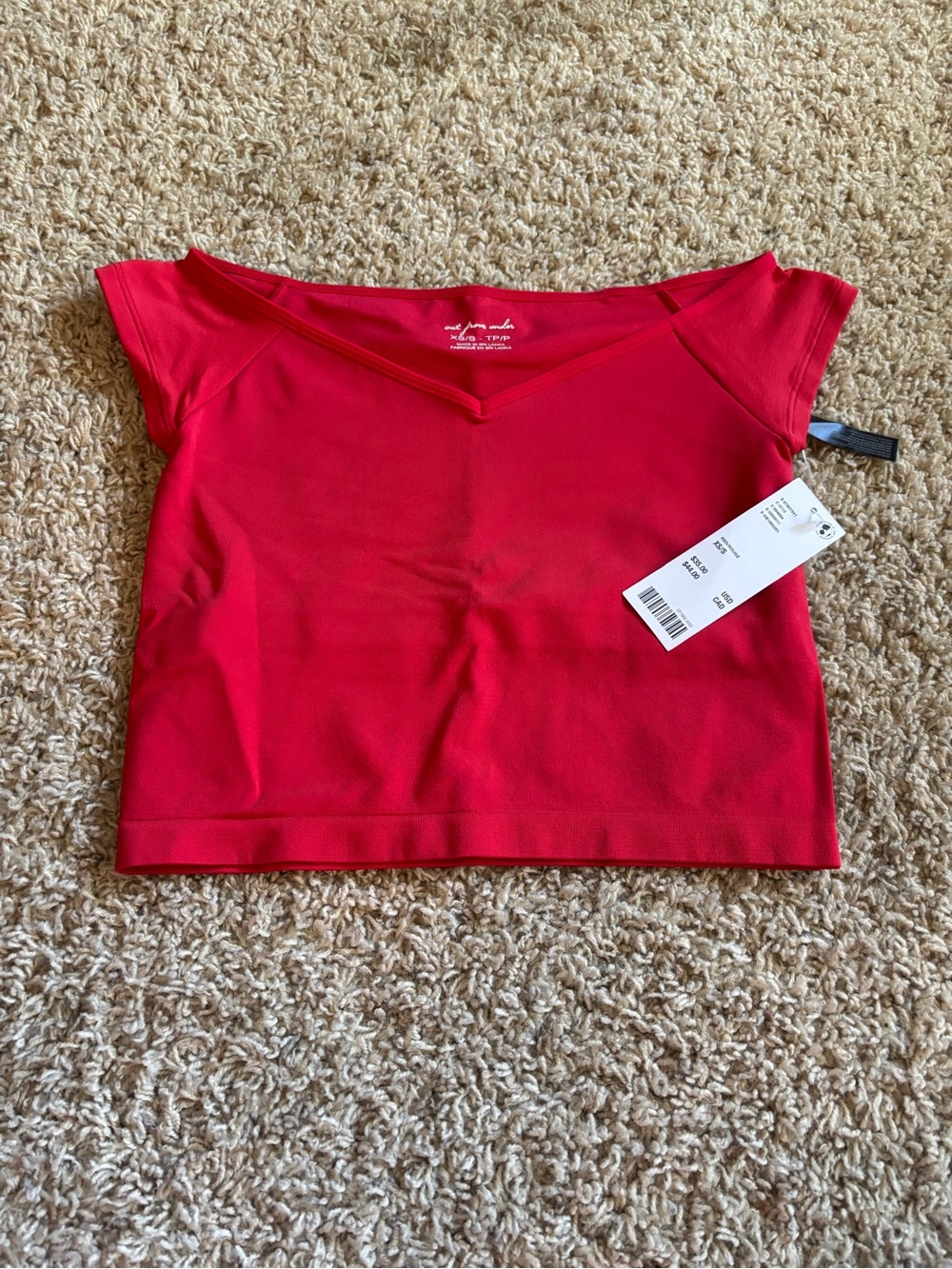 Urban Outfitters Red V-Neck Crop Top